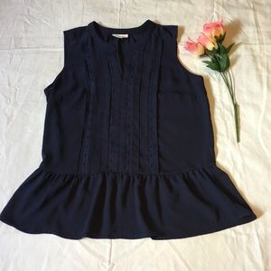 Maison Jules Women Top, Peplum Blouse, Size S